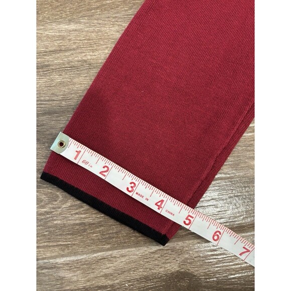 Kim Rodger’s Burgundy Black Buttons Ribbed Sweater 3-4sleeve Color block Holiday - Picture 7 of 11